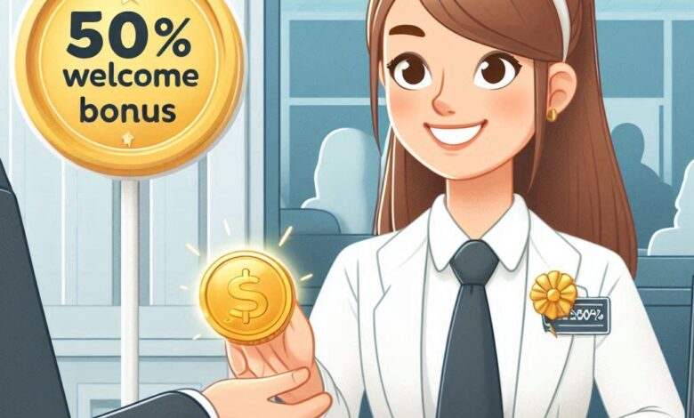 50% welcome bonus